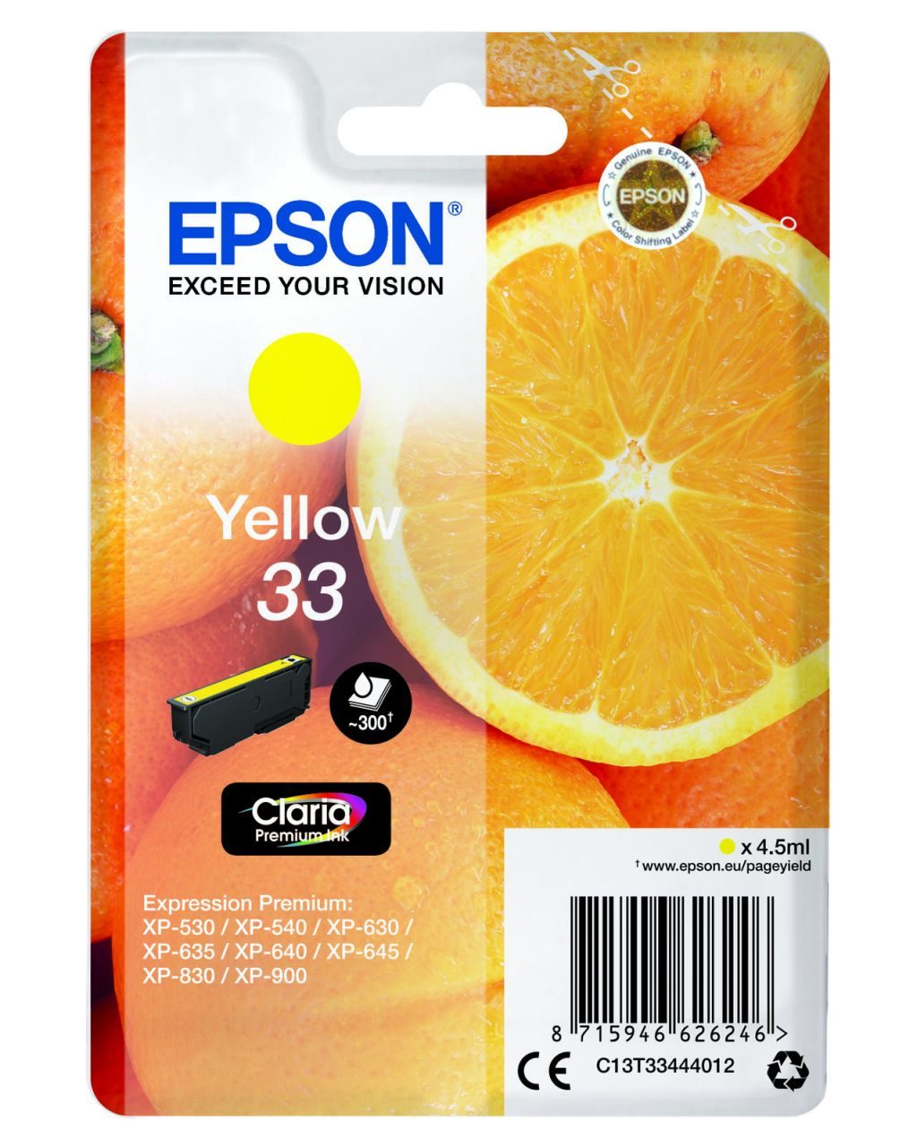 Epson Original 33 Orange Druckerpatrone - gelb (C13T33444012)