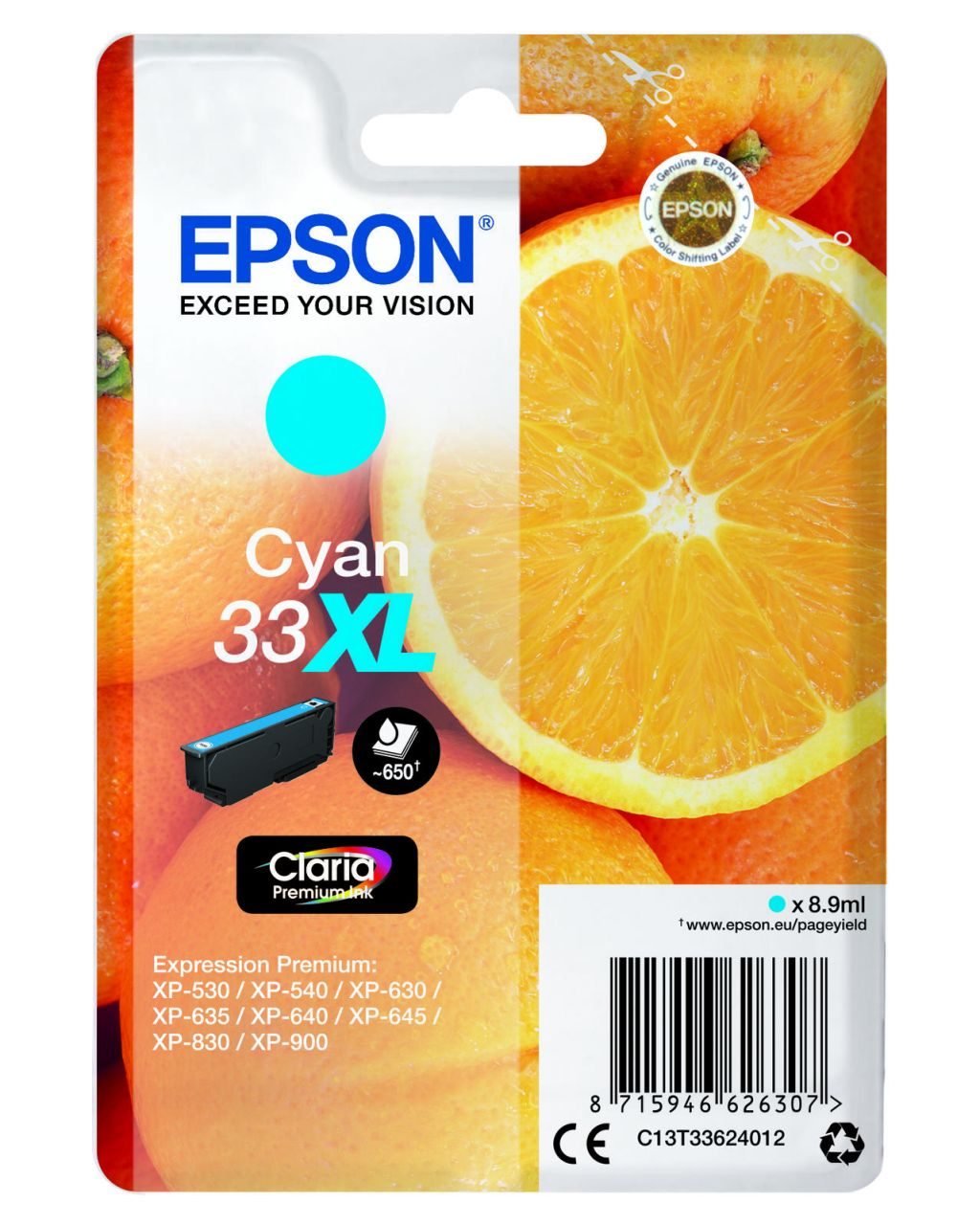 Epson Original 33XL Orange Druckerpatrone - cyan (C13T33624012)