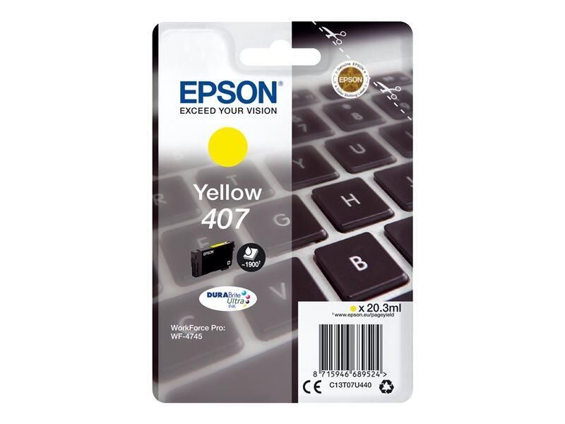 Epson Original 407 Tastatur Druckerpatrone - gelb (C13T07U440)