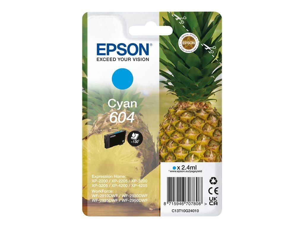 Epson Original 604 Ananas Druckerpatrone - cyan (C13T10G24010)