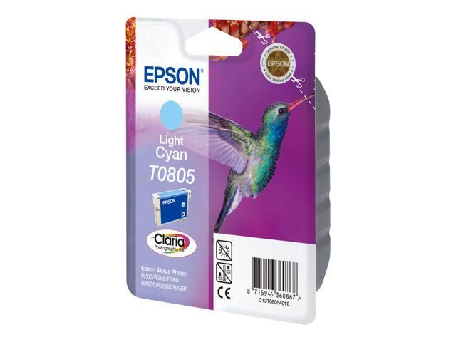 Epson Original T0805 Kolibri Druckerpatrone cyan hell 350 Seiten 7ml (C13T08054011)