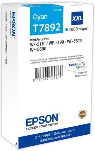 Epson Original T7892XXL 79XXL Druckerpatrone cyan 4.000 Seiten 34ml (C13T78924010)