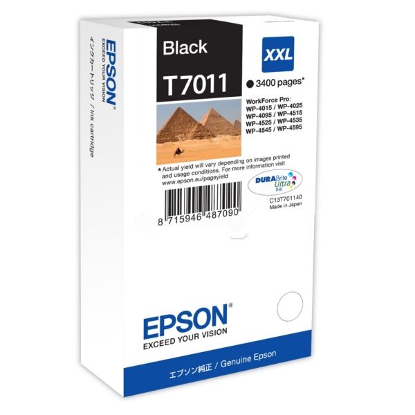 Epson T7011 Original Tintenpatrone schwarz XXL Epson T7011 Original Tintenpatrone schwarz XXL