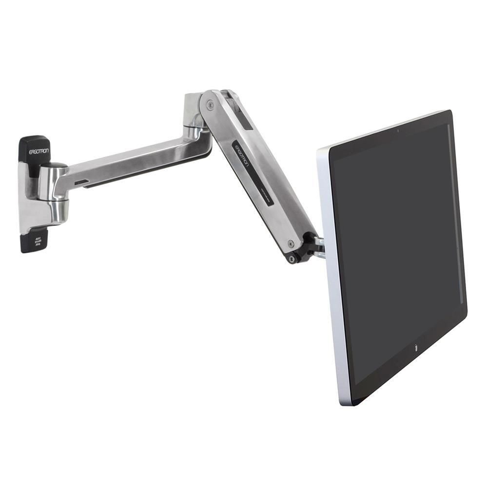 Ergotron LX HD Sitz-Steh-Wandmontage-LCD-Arm für einen Monitor bis 124,46 cm 49 Zoll Aluminium