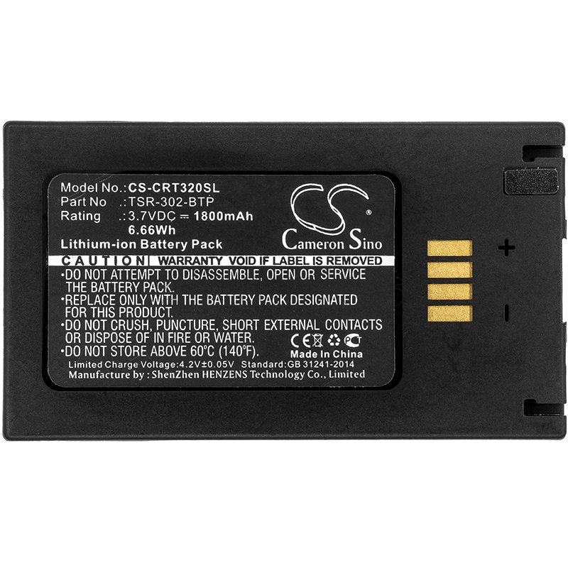 Ersatzakku - CS-CRT320SL - Crestron TSR-302 / TSR-302-BTP - 3,7 Volt 1800mAh Li-Ion