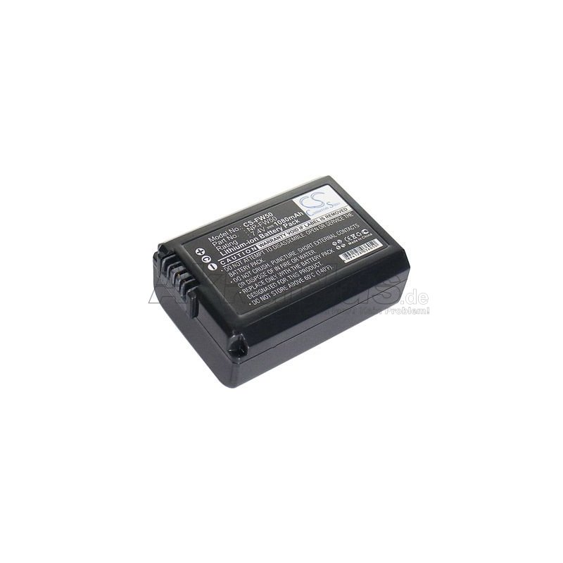 Ersatzakku - CS-FW50 - Sony NP-FW50 - 7,4 Volt 1080mAh Li-Ion