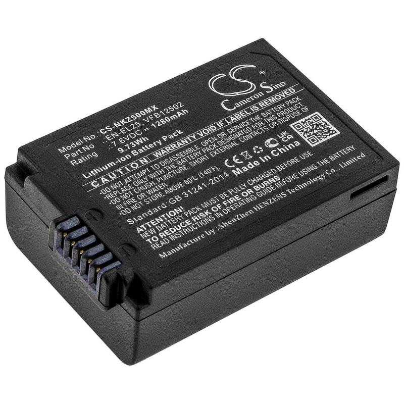 Ersatzakku - CS-NKZ500MX - Nikon EN-EL25 VFB12502 - 7,6 Volt 1280mAh Li-Ion