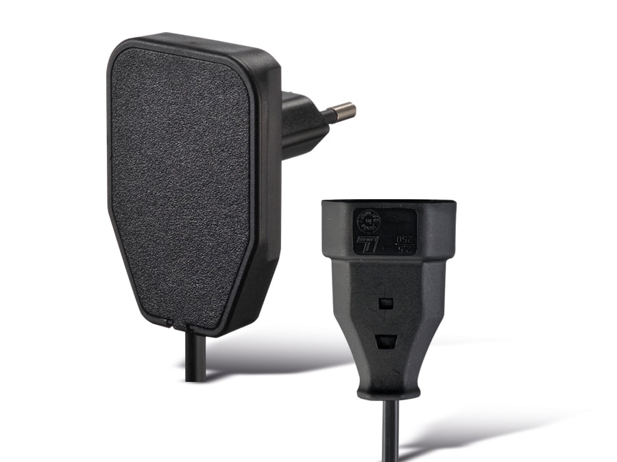 GEBRO Euro-Verlängerung, schwarz, 0,8 m, Winkelstecker GEBRO Euro-Verlängerung, schwarz, 0,8 m, Winkelstecker von GEBRO