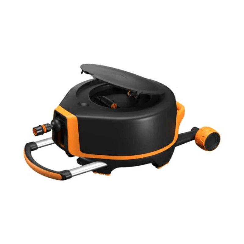 Fiskars Automatischer Schlauchaufroller XL mit Radern inkl. 20m Gartenschlauch von Fiskars