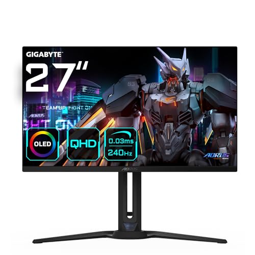 Gigabyte AORUS FO27Q2 27" OLED QHD Gaming Monitor - 2560 x 1440, 240Hz, 0,03ms, KVM, 250 cd/m², FreeSync Premium Pro, DisplayHDR True Black 400, HDMI 2.1 Gigabyte AORUS FO27Q2 27" OLED QHD Gaming Monitor - 2560 x 1440, 240Hz, 0,03ms, KVM, 250 cd/m², FreeSync Premium Pro, DisplayHDR True Black 400, HDMI 2.1 von Gigabyte