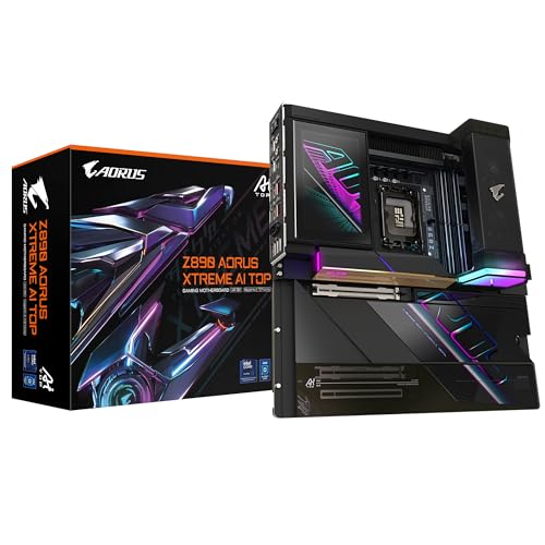 GIGABYTE Z890 AORUS Xtreme AI TOP Motherboard - Unterstützt Intel Core Ultra (Serie 2) CPUs, 22+1+2 Phasen VRM, bis zu 9500MHz DDR5 (OC), PCIe 5.0 M.2, Wi-Fi 7, Thunderbolt 5 von Gigabyte