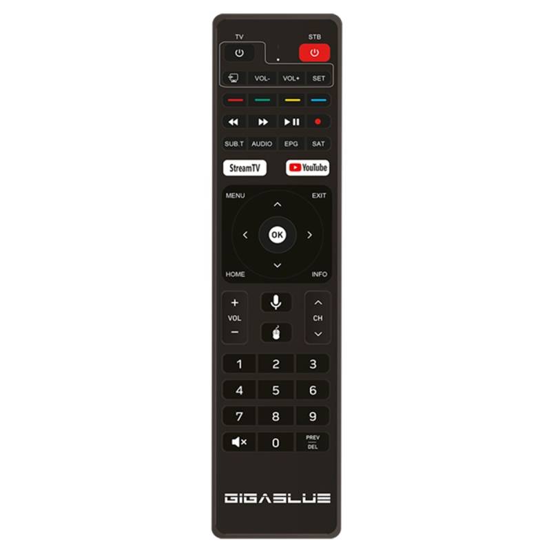 GigaBlue Originale Android Bluetooth Fernbedienung für X1 Plus 4K, Quicktasten, schwarz