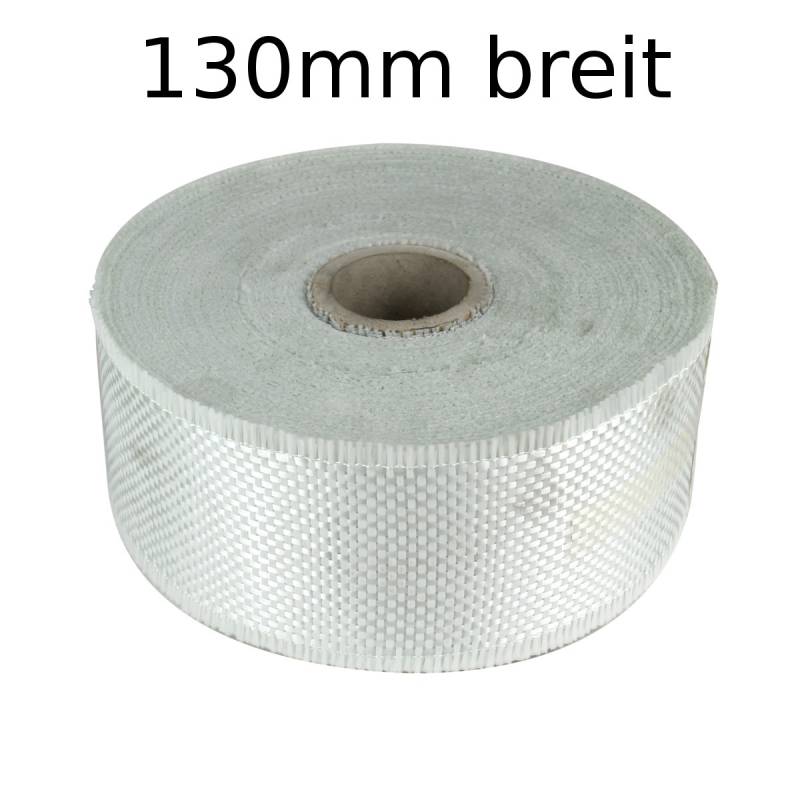 Glasfaser Gewebeband 130mm breit 10-120m für Auspuff Hitzeschutz Kamin Ofenrohr von Default