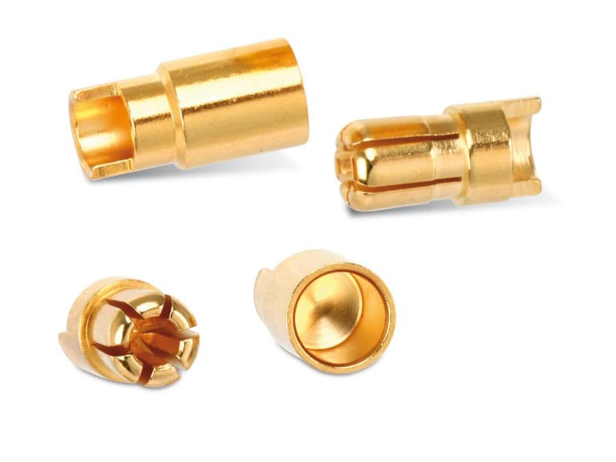 Goldkontakt-Steckerset, Steckerlänge 14,1 mm, Kupplungslänge 14,8 mm, 6 mm, 5 Paare