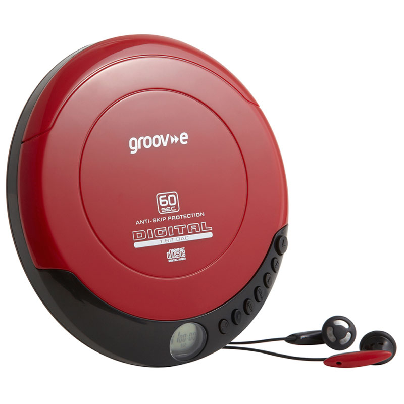 Groov-e Retro Series Personal CD Player - Red