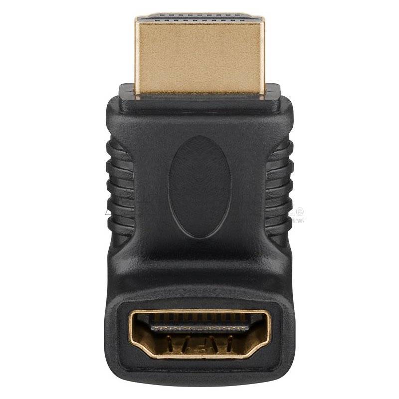 HDMI™-Winkeladapter 90° vertikal, 4K @ 60 Hz, vergoldet