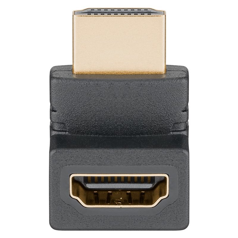 HDMI™-Winkeladapter 90° vertikal, 8K @ 60 Hz, vergoldet