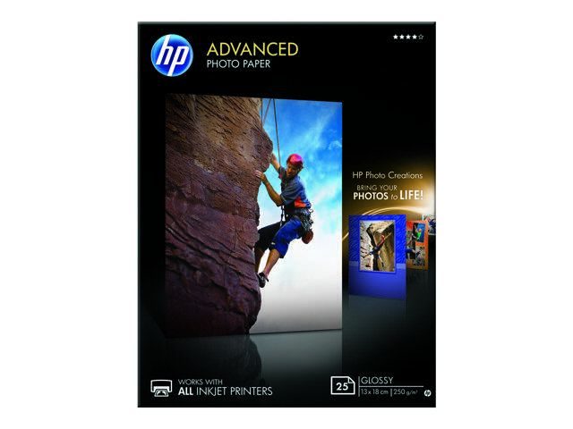 HP Advanced Glossy Photo Paper - Fotopapier, glänzend - 130 x 180 mm - 25 Blatt - für Deskjet 2050 J510, 3050 J610 Envy