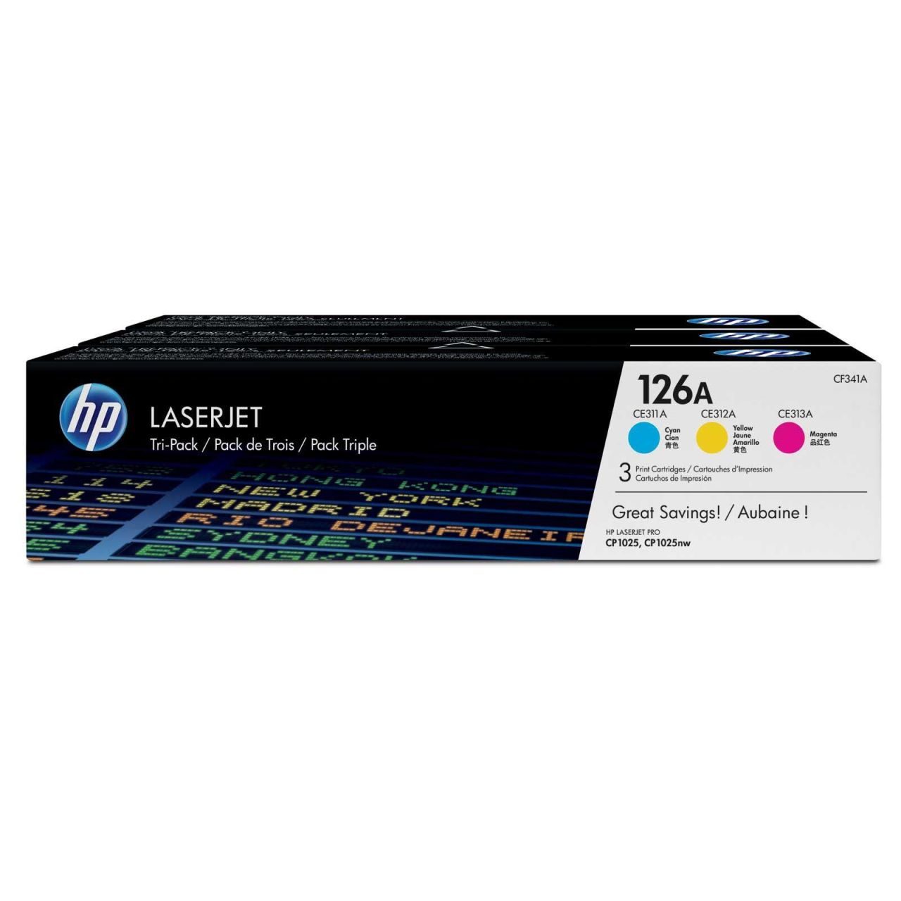 HP Original 126A Toner Tri-Pack cyan, magenta, gelb 1.000 Seiten (CF341A)