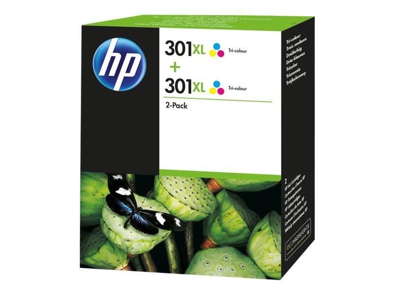 HP Original 301XL Druckerpatrone - Doppelpack cyan, magenta, gelb (D8J46AE)