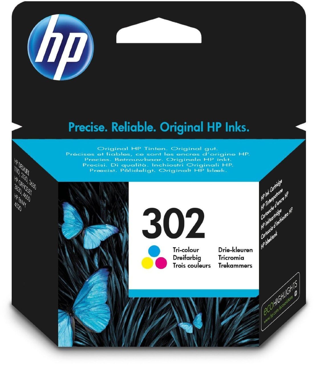 HP Original 302 Druckerpatronen - cyan, magenta, gelb (F6U65AE)