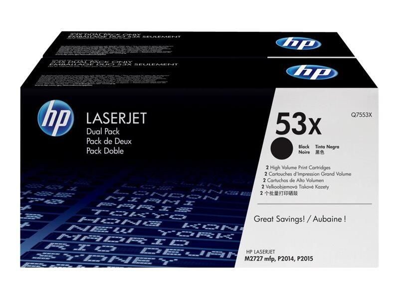 HP Original 53X Toner Doppelpack schwarz hohe Kapazität 2 x 7.000 Seiten (Q7553XD)