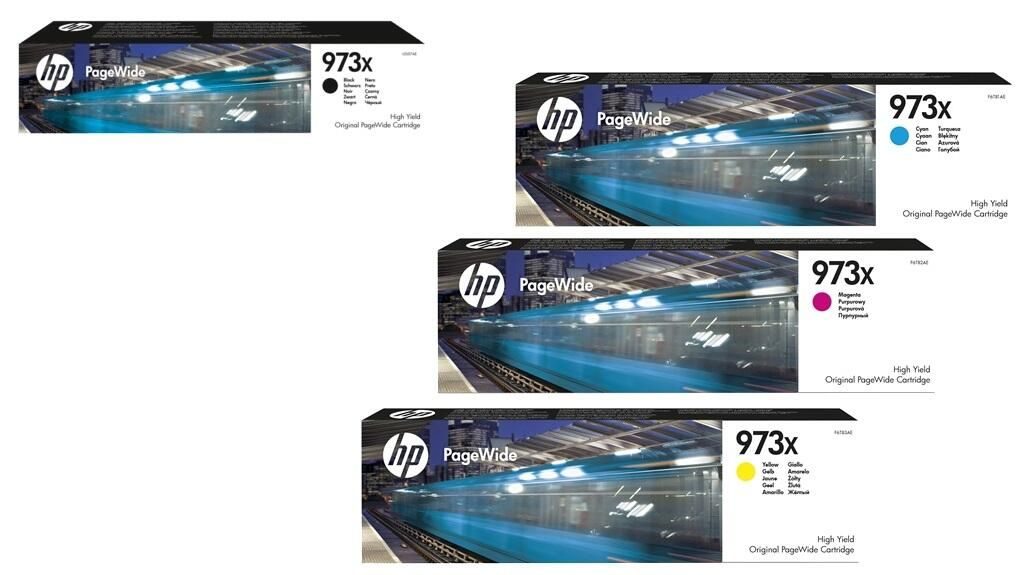 HP Original 973X Druckerpatronen 4er Set schwarz, cyan, magenta, gelb