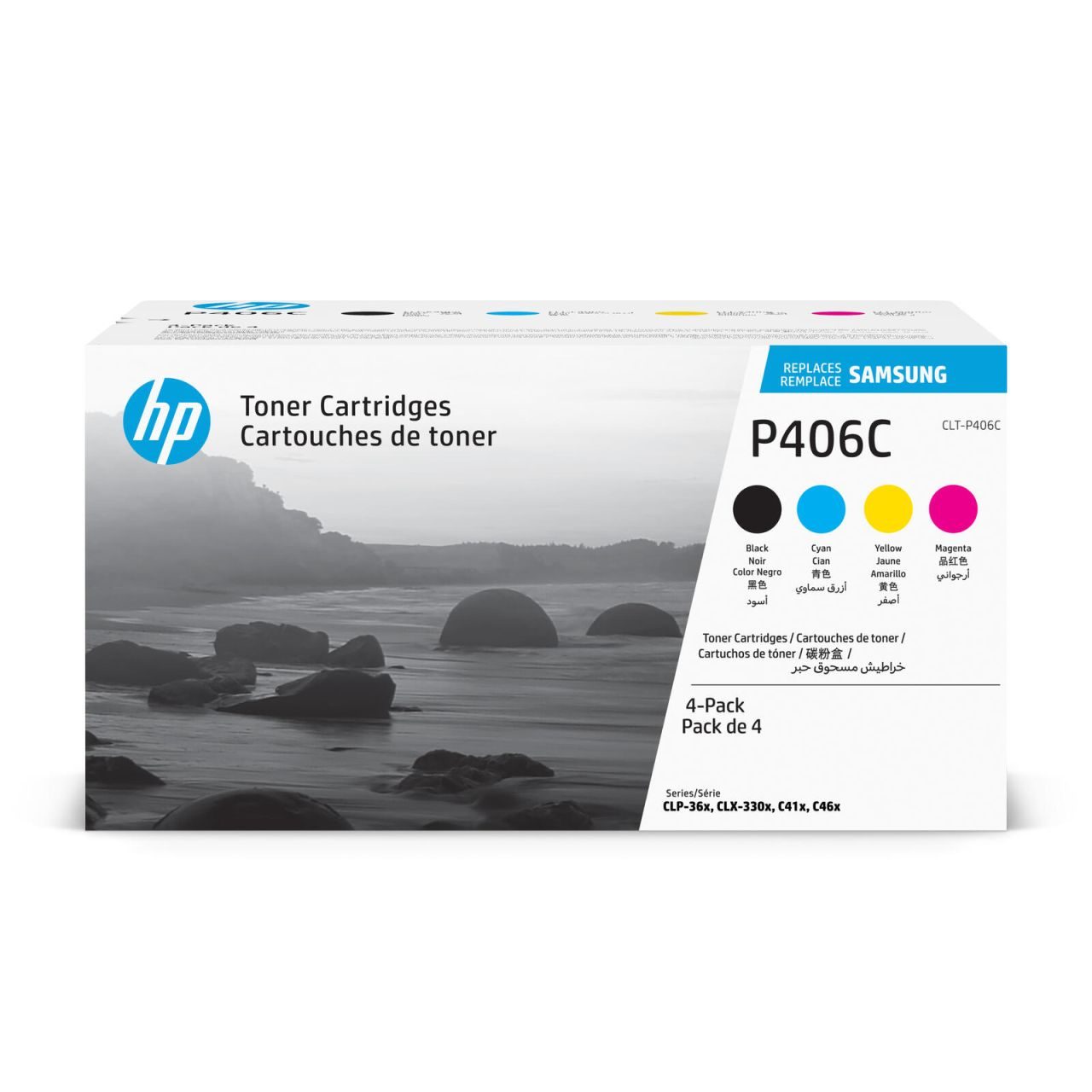 HP Original CLT-P406C Rainbow-Kit Toner schwarz cyan magenta gelb 4.500 Seiten(CLT-P406C/ELS) für CLP-365, CLX-3305