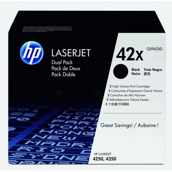 HP Q5942XD Toner schwarz Doppelpack HP Q5942XD Toner schwarz Doppelpack