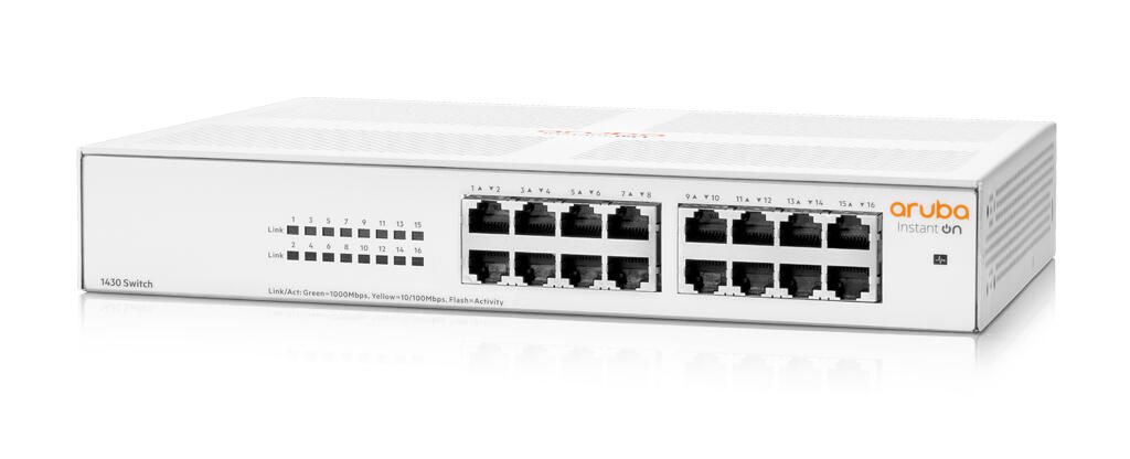 HPE Aruba Instant On 1430 16G lüfterlos unmanaged Gigabit Switch EU (R8R47A)