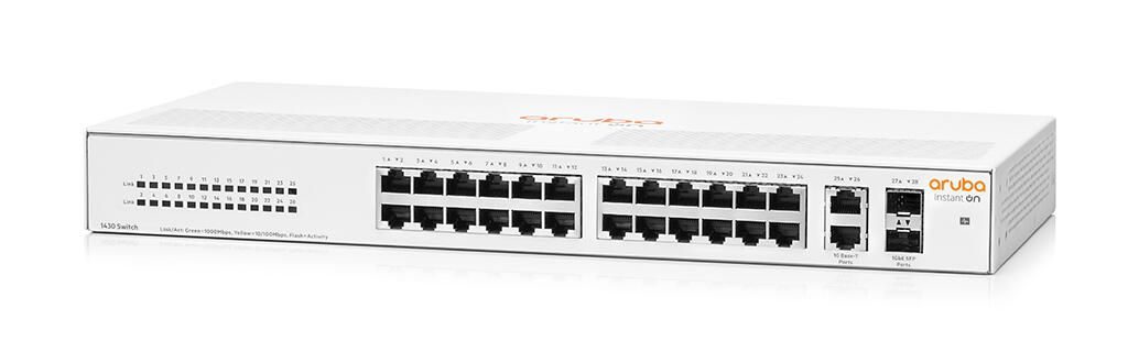 HPE Aruba Instant On 1430 26G 2SFP lüfterlos unmanaged Gigabit Switch EU (R8R50A)