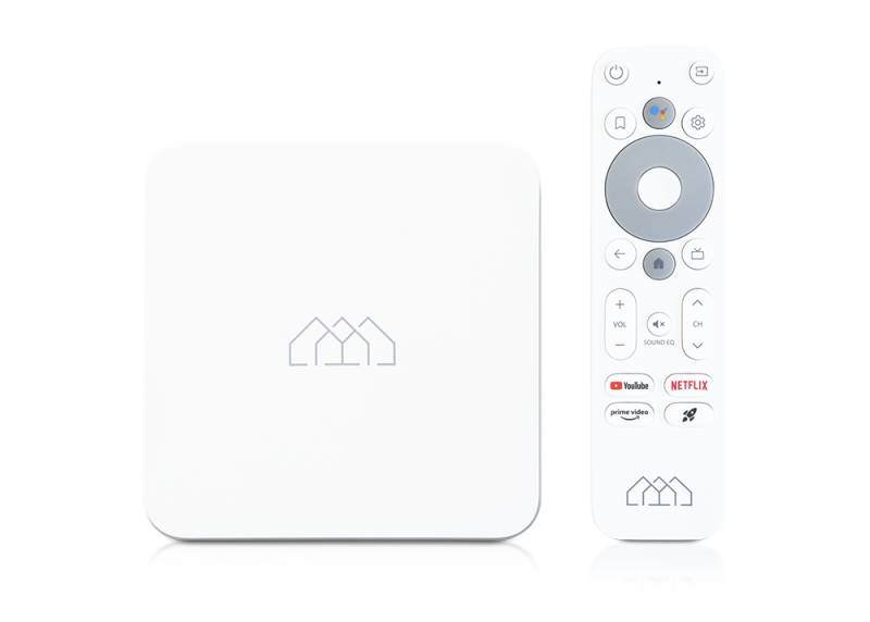 Homatics Box R Android TV Mediaplayer (4K UHD, HDR, 5GHz WiFi, Bluetooth, Sprachfernbedienung, Weiß)