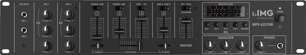 IMG Stage Line MPX-622/SW Retoure! 6-Kanal-Stereo-Audio-Mischpult 19" 2 HE
