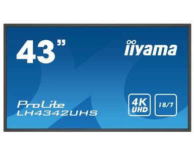 Iiyama ProLite LH4342UHS-B3 Signage Display 108 cm (42,5 Zoll) 4K-UHD, IPS-Panel, 500cd/m², 18/7, LAN, Android