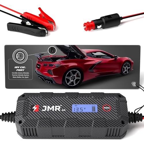 JMR Batterieladegerät für Chevrolet Corvette Camaro Silverado Traverse Colorado Equinox Blazer Malibu Spark Alle Modelle Autobatterie Ladegerät Erhaltungsladegerät Akkuladegerät (Kein Lithium-Modus) von Juice My Ride