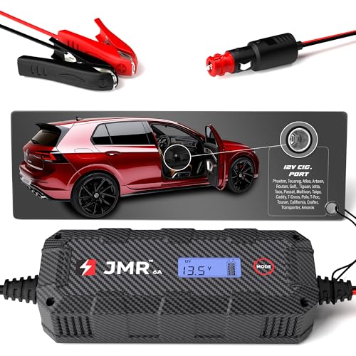 JMR Batterieladegerät für Volkswagen Phaeton Touareg Atlas Arteon Routan Golf Tiguan Jetta Taos Passat Multivan Alle Modelle Autobatterie Ladegerät Akkuladegerät Erhaltungsgerät (Kein Lithium-Modus) von Juice My Ride
