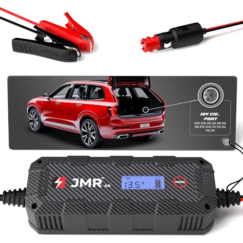 JMR Batterieladegerät für Volvo XC90 XC60 V60 S90 S60 V90 S80 XC70 XC40 C70 V70 V50 S40 C30 Alle Modelle Autobatterie Ladegerät Erhaltungsladegerät Akkuladegerät Erhaltungsgerät (Kein Lithium-Modus) von Juice My Ride