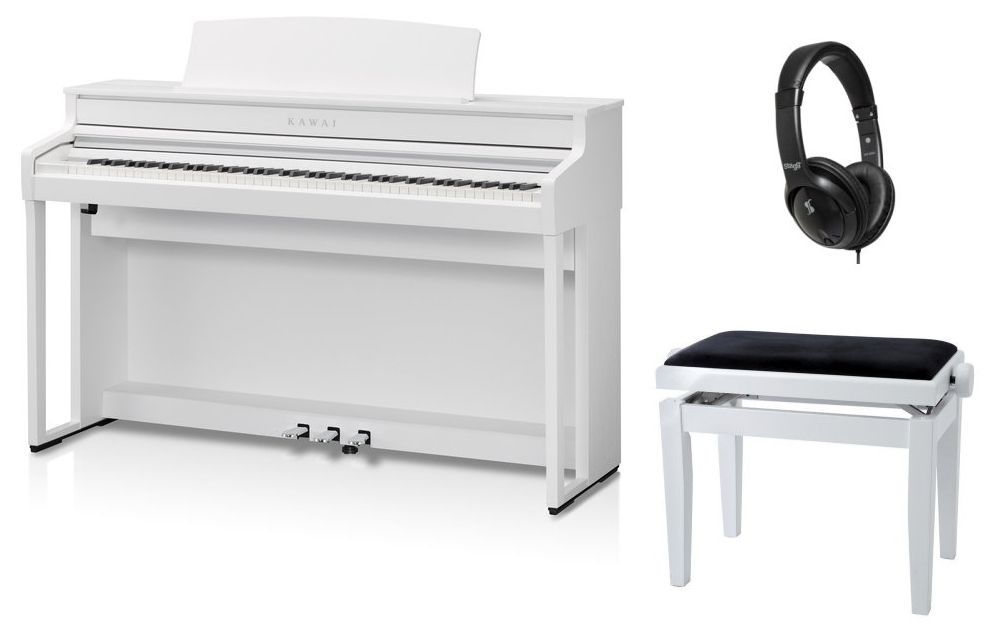 KAWAI CA-501W Set Digitalpiano weiß matt + Klavierbank+ Stereo Kopfhörer