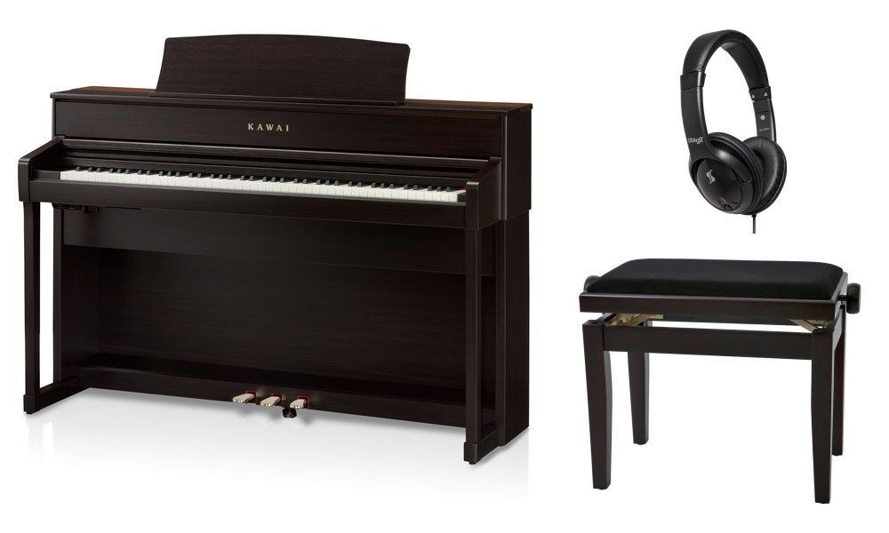 KAWAI CA-701R Set E-Piano Rosenholz matt + Klavierbank u. Kopfhörer KAWAI CA-701R Set E-Piano Rosenholz matt + Klavierbank u. Kopfhörer