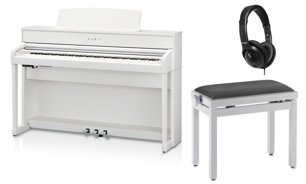 KAWAI CA-701W Set E-Piano weiß matt + Klavierbank u. Kopfhörer