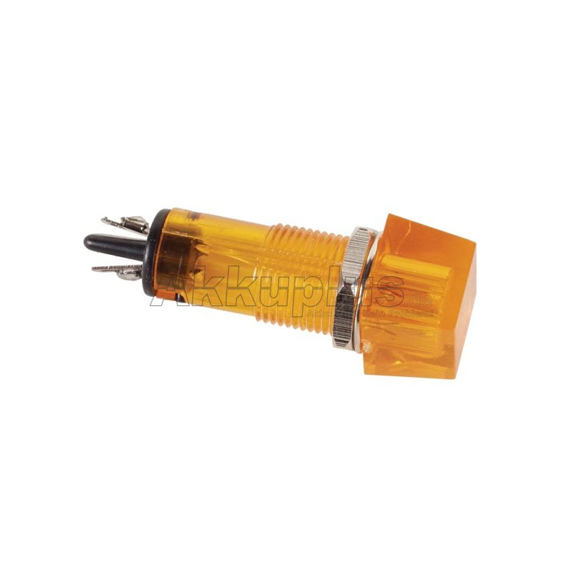 KONTROLL-LAMPE - ECKIG - GELB/ORANGE - 12 V - 11.5 x 11.5 mm