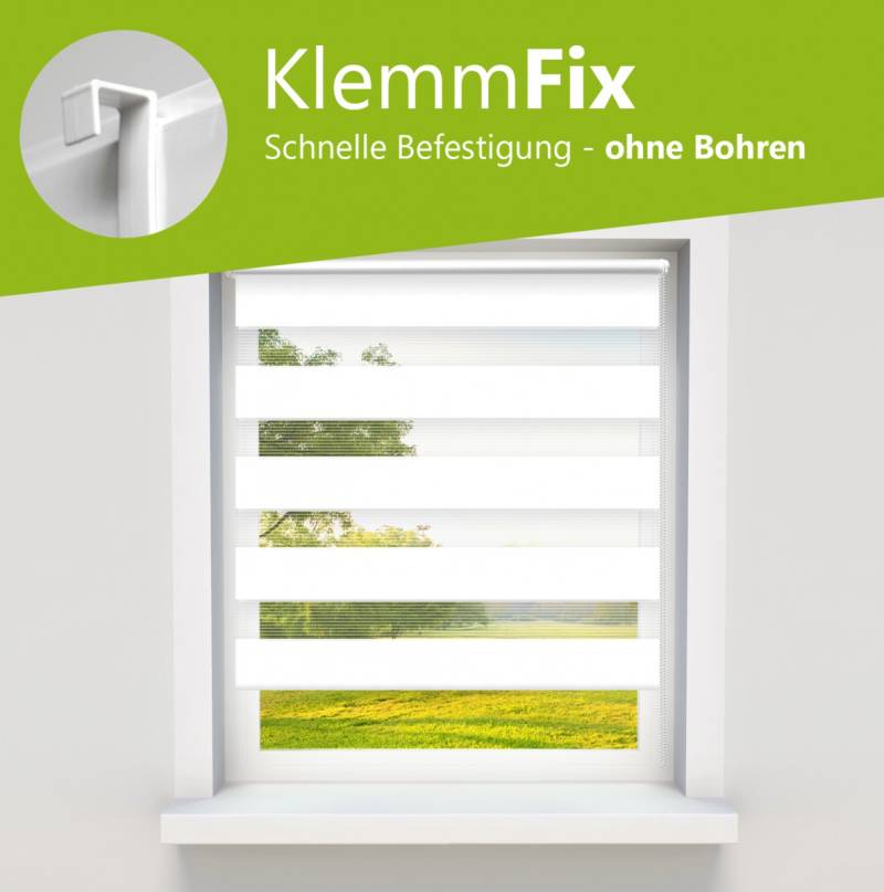Klemmfix Duo-Rollo 75 cm oder 100 cm breit ohne Bohren Klemmrollo Doppelrollo von Default