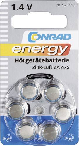 Knopfzelle ZA 675 1.4V 6 St. 630 mAh Zink-Luft