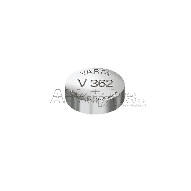 Knopfzelle für Uhren - Varta V362 / SR58 362.801.111 - 1,55 Volt 22mAh Silberoxid-Zink (10 Stück)