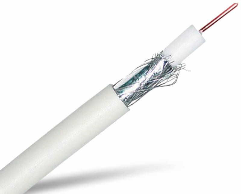 S-IMPULS Koaxialkabel, 50 m, weiß, 7,0 mm, CCS, 80dB von S-IMPULS