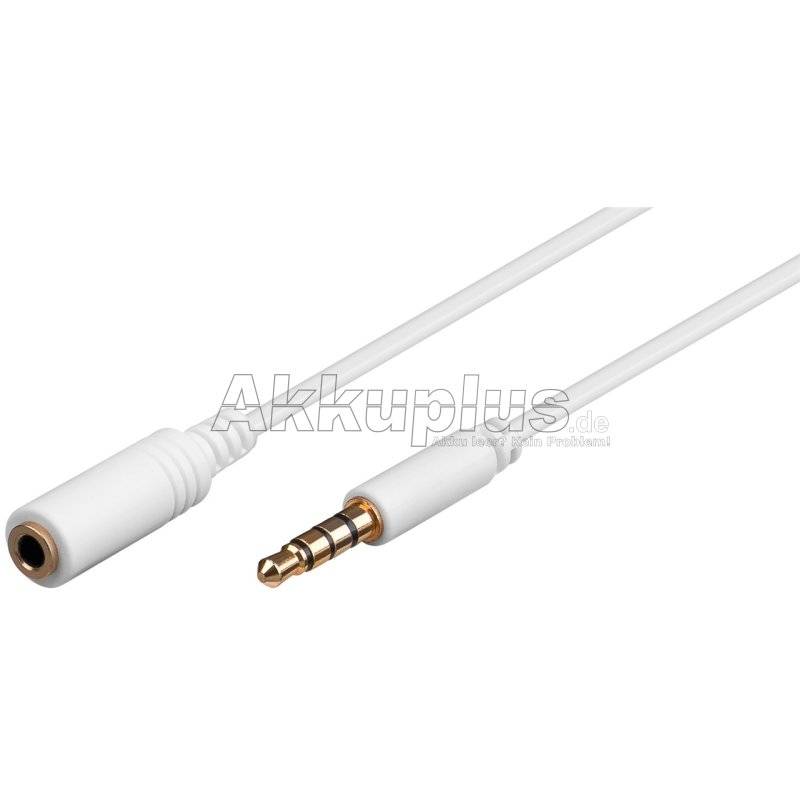 Kopfhörer- und Audio Verlängerungskabel AUX, 4-pol. 3,5 mm slim, CU