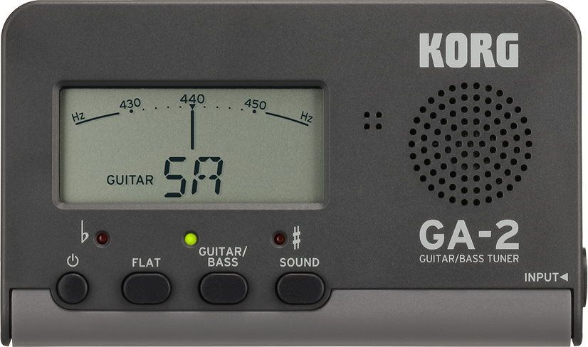 Korg GA-2 Gitarren/BassTuner, Stimmgerät mit Auto/Manual Modus, Klinkenbuchsen
