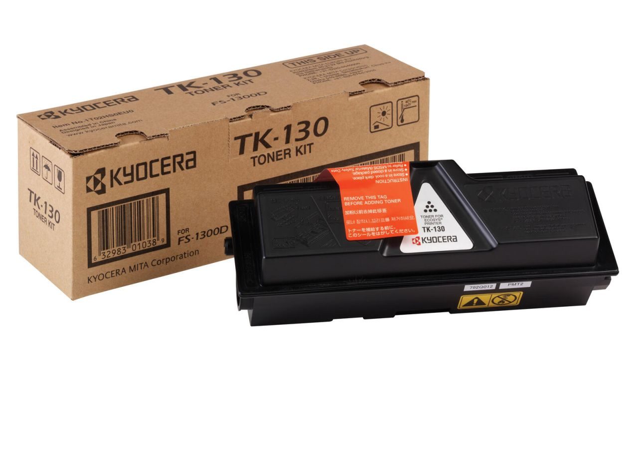 Kyocera Original TK-130 Toner schwarz 7.200 Seiten (1T02HS0EU0) für FS-1028MFP, 1128MFP, 1300D, 1350DN