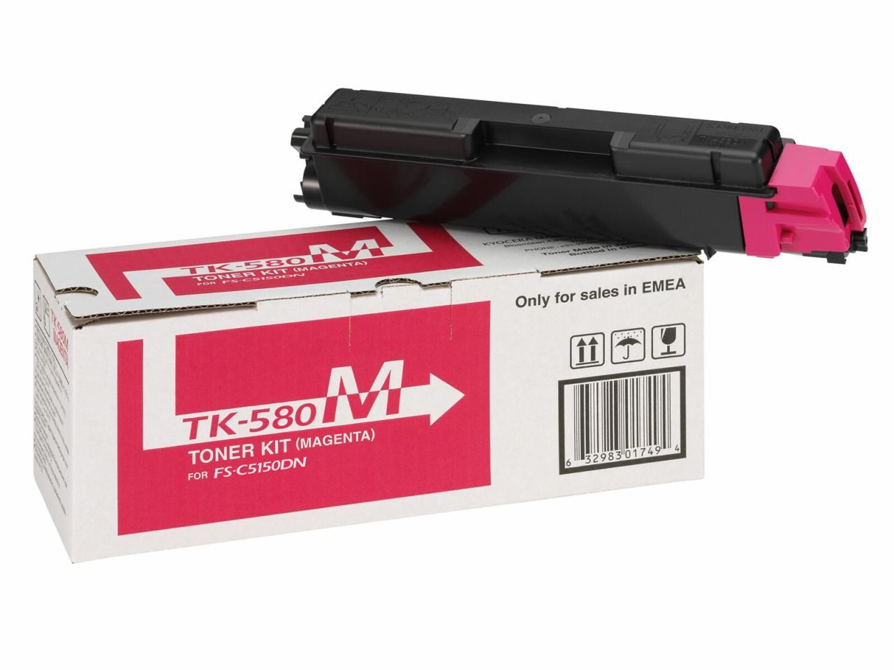 Kyocera Original TK-580M Toner magenta 2.800 Seiten (1T02KTBNL0) für ECOSYS P6021cdn, FS-C5150DN