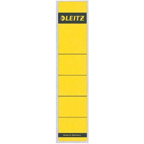 Leitz 1643 Rückenschilder für Standard-Ordner, selbstklebend, kurz, schmal (50er Sparpack, gelb)